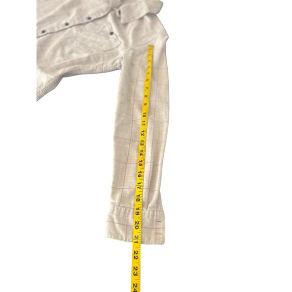 PATAGONIA WOMENS LONG SLEEVE BUTTON DOWN SHIRT CREAM AND PINK SIZE 2 - Picture 13 of 13